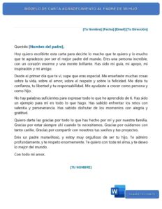 MODELO DE CARTA AGRADECIMIENTO AL PADRE DE MI HIJO