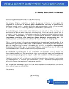 carta de motivacion para voluntariado