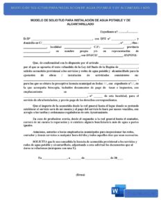 Modelo de Solicitud para Instalación de Agua y Desague Sedapal