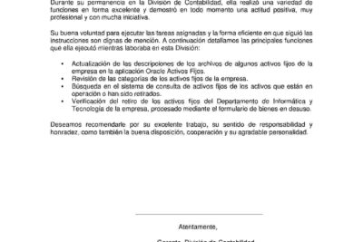 Modelo de Constancia de Trabajo como Administrador