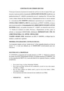 Modelo de Contrato de Cesión en uso en Perú