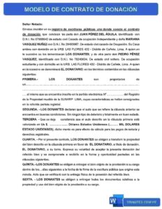 Modelo de Contrato de Donación