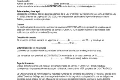 Modelo de Contrato de Locación de Servicios - WORD