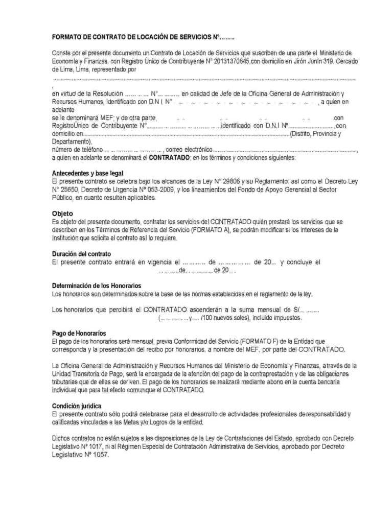 Modelo De Contrato De Locación De Servicios 【word】 【2024 8100