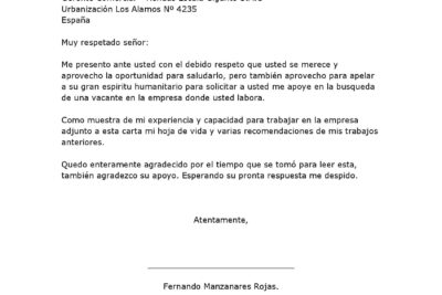 Nodelo de solictud de trabajo