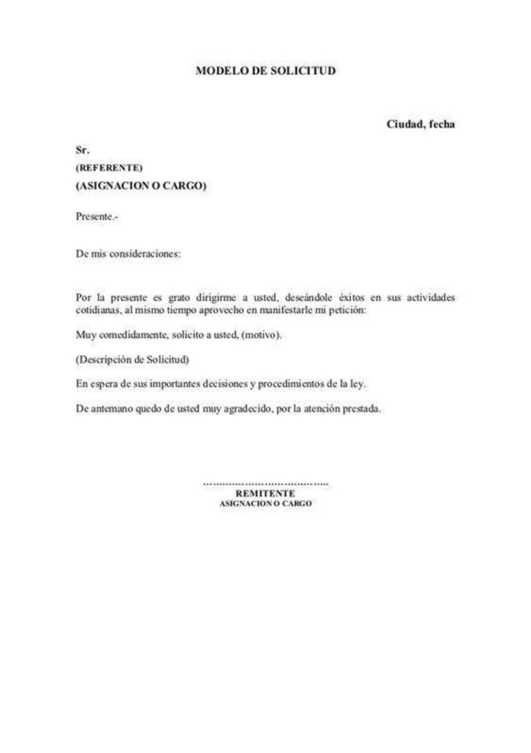Modelo de solicitud simple c mo redactarlo y qu incluir word
